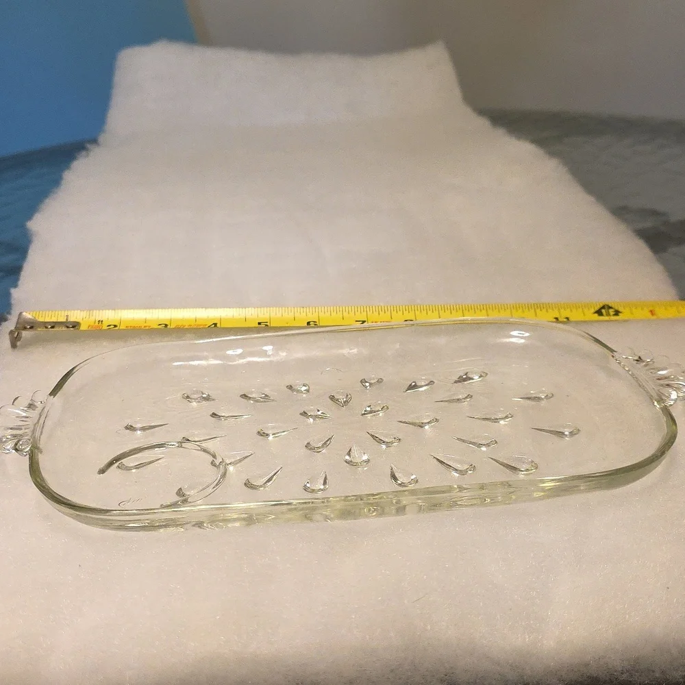 Antique Teardrop Glass Tray For Dining Or Vanity - Picture 11 of 11